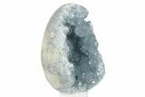 Crystal Filled Celestine (Celestite) Egg Geode - Madagascar #249126-1